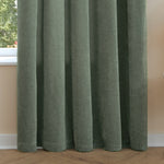  Curtains - Soft Chenille Blackout  Pencil Pleat Curtains Green Furn