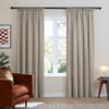  Curtains - Soft Chenille Blackout  Pencil Pleat Curtains Natural Furn