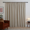  Curtains - Soft Chenille Blackout  Pencil Pleat Curtains Natural Furn