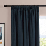  Curtains - Soft Chenille Blackout  Pencil Pleat Curtains Navy Furn
