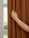  Curtains - Soft Chenille Blackout  Pencil Pleat Curtains Rust Furn