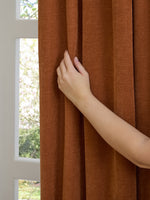 Curtains - Soft Chenille Blackout  Pencil Pleat Curtains Rust Furn