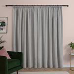  Curtains - Soft Chenille Blackout  Pencil Pleat Curtains Silver Furn
