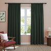Plain Green Curtains - Soft Chenille Blackout Pencil Pleat Curtains Bottle Green Furn