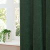 Plain Green Curtains - Soft Chenille Blackout Pencil Pleat Curtains Bottle Green Furn