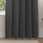 Plain Grey Curtains - Soft Chenille Blackout Pencil Pleat Curtains Charcoal Furn