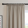 Plain Beige Curtains - Soft Chenille Blackout Pencil Pleat Curtains Natural Furn