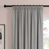 Plain Grey Curtains - Soft Chenille Blackout Pencil Pleat Curtains Silver Furn