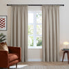 Plain Beige Curtains - Soft Chenille Blackout Pencil Pleat Curtains Natural Furn