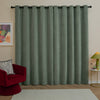 Plain Green Curtains - Soft Chenille Blackout Eyelet Curtains Green Furn