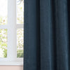 Plain Blue Curtains - Soft Chenille Blackout Eyelet Curtains Navy Furn