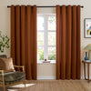 Plain Orange Curtains - Soft Chenille Blackout Eyelet Curtains Rust Furn