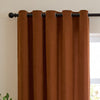 Plain Orange Curtains - Soft Chenille Blackout Eyelet Curtains Rust Furn