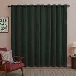 Plain Green Curtains - Soft Chenille Blackout Eyelet Curtains Bottle Green Furn