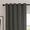 Plain Grey Curtains - Soft Chenille Blackout Eyelet Curtains Charcoal Furn