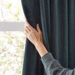 Plain Blue Curtains - Soft Chenille Blackout Eyelet Curtains Navy Furn