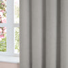 Plain Grey Curtains - Soft Chenille Blackout Eyelet Curtains Silver Furn
