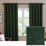  Curtains - Soft Chenille Blackout  Eyelet Curtains Bottle Furn