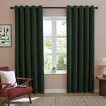  Curtains - Soft Chenille Blackout  Eyelet Curtains Bottle Furn