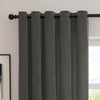  Curtains - Soft Chenille Blackout  Eyelet Curtains Charcoal Furn