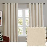  Curtains - Soft Chenille Blackout  Eyelet Curtains Ecru Furn