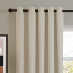 Curtains - Soft Chenille Blackout  Eyelet Curtains Ecru Furn