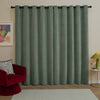  Curtains - Soft Chenille Blackout  Eyelet Curtains Green Furn