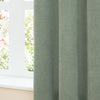  Curtains - Soft Chenille Blackout  Eyelet Curtains Green Furn