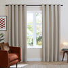  Curtains - Soft Chenille Blackout  Eyelet Curtains Natural Furn