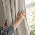  Curtains - Soft Chenille Blackout  Eyelet Curtains Natural Furn