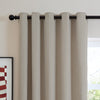  Curtains - Soft Chenille Blackout  Eyelet Curtains Natural Furn