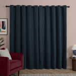  Curtains - Soft Chenille Blackout  Eyelet Curtains Navy Furn