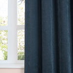  Curtains - Soft Chenille Blackout  Eyelet Curtains Navy Furn