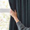  Curtains - Soft Chenille Blackout  Eyelet Curtains Navy Furn