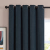  Curtains - Soft Chenille Blackout  Eyelet Curtains Navy Furn