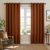  Curtains - Soft Chenille Blackout  Eyelet Curtains Rust Furn