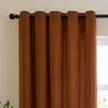  Curtains - Soft Chenille Blackout  Eyelet Curtains Rust Furn
