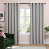  Curtains - Soft Chenille Blackout  Eyelet Curtains Silver Furn