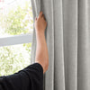  Curtains - Soft Chenille Blackout  Eyelet Curtains Silver Furn