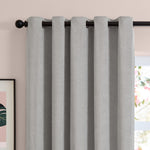  Curtains - Soft Chenille Blackout  Eyelet Curtains Silver Furn