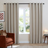 Plain Beige Curtains - Soft Chenille Blackout Eyelet Curtains Natural Furn