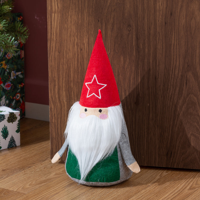 furn. Scandi Santa Festive Door Stop in Red