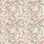 Voyage Maison Scurry Of Squirrels Printed Linen Fabric in Natural