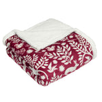 furn. Skandi Woodland Fleece Throw in Berry