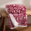 furn. Skandi Woodland Fleece Throw in Berry