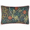 Floral Multi Cushions - Seaweed Printed Velvet Cushion Cover Indigo Morris & Co