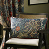 Floral Multi Cushions - Seaweed Printed Velvet Cushion Cover Indigo Morris & Co