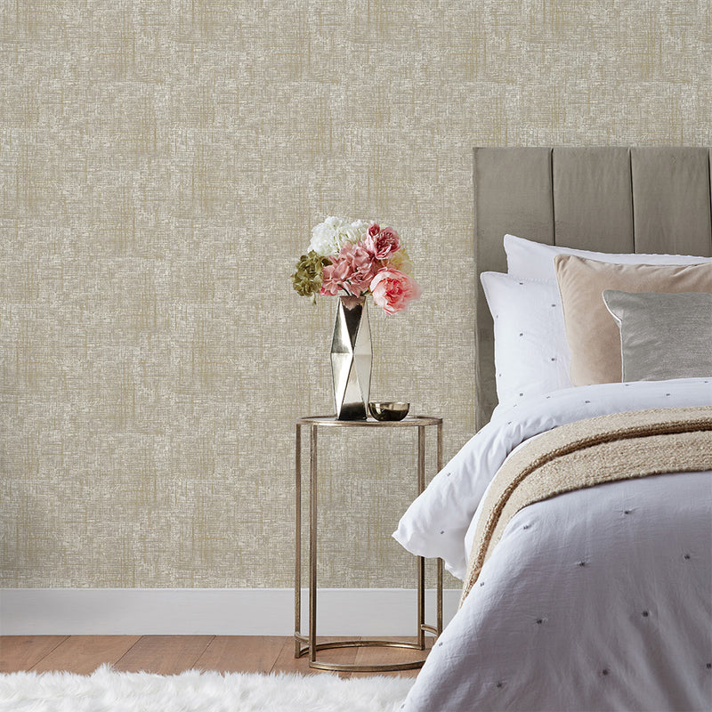 Paoletti Serafina Vinyl Wallpaper Sample in Champagne