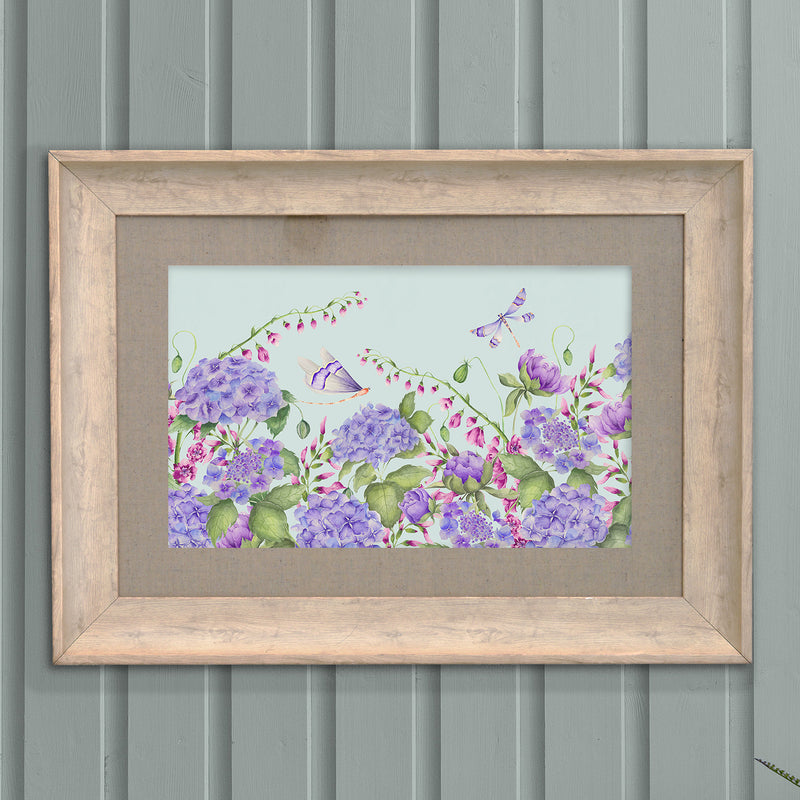 Floral Blue Wall Art - Seraphina  Framed Print Birch/Duck Egg Blue Voyage Maison