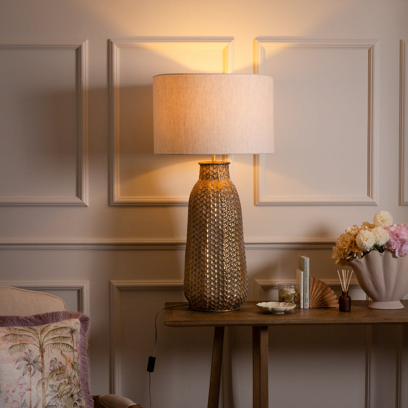 Geometric Gold Lighting - Serena  Lamp Base Gold/Whitewash Voyage Maison